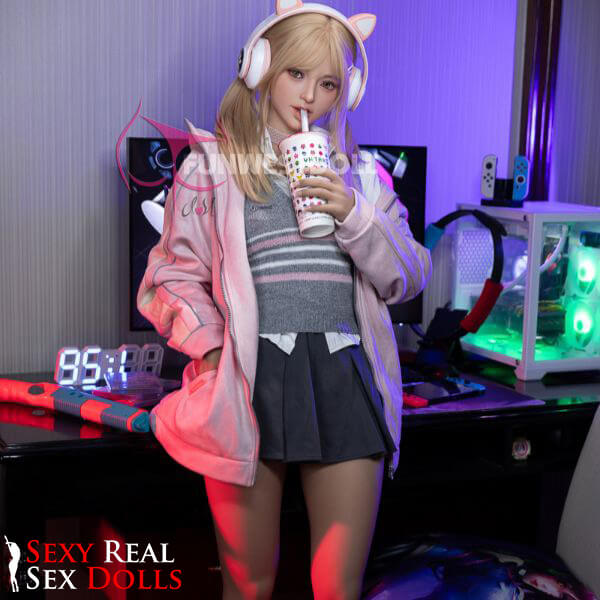 159cm (5ft2') A-Cup Blonde Gamer TPE Sex Doll – Exquisite Asian [In Stock USA] - Alice, FunWest Doll, , Sexy Real Sex Dolls