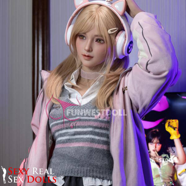 159cm (5ft2') A-Cup Blonde Gamer TPE Sex Doll – Exquisite Asian [In Stock USA] - Alice, FunWest Doll, , Sexy Real Sex Dolls