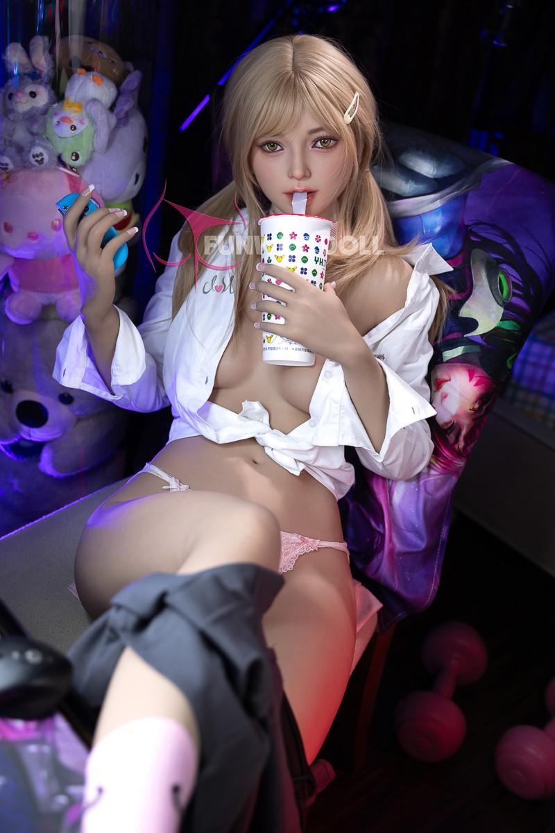 FunWest Doll 159cm (5ft2") Blonde Gamer TPE Sex Doll – Exquisite Asian - A-Cup - In Stock | US Only