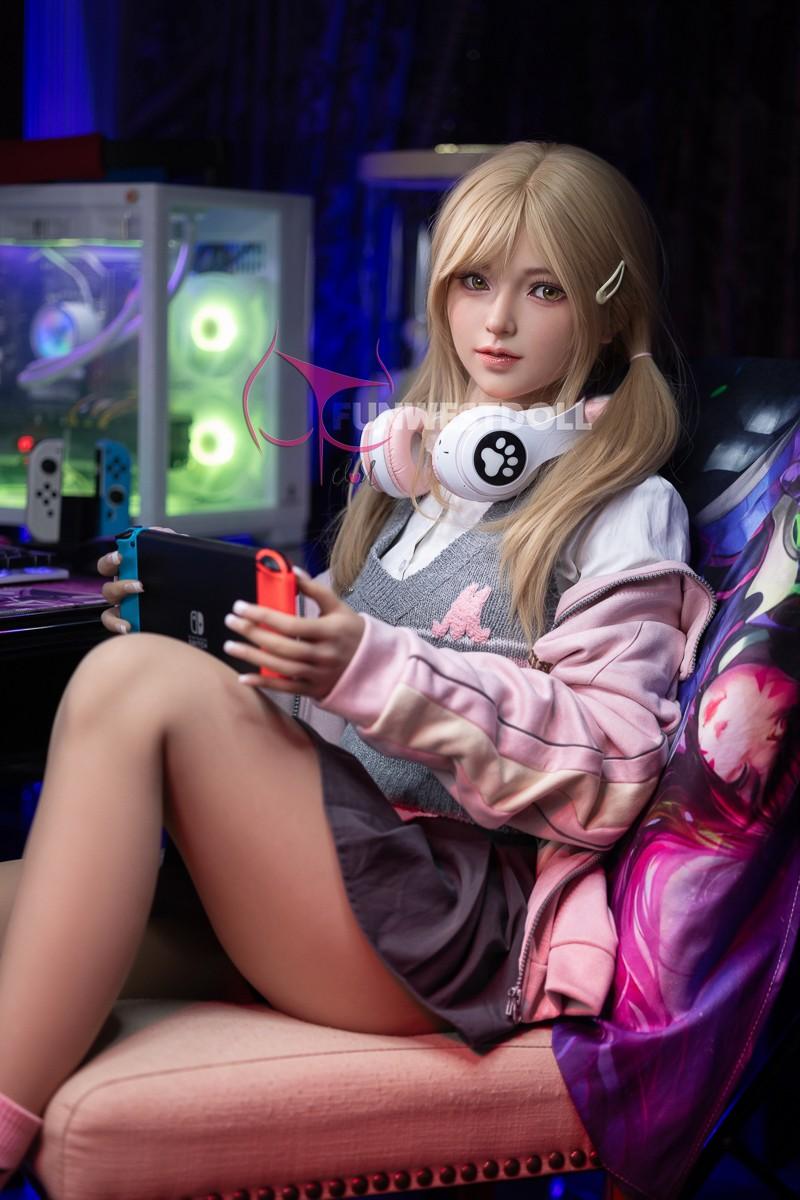 FunWest Doll 159cm (5ft2") Blonde Gamer TPE Sex Doll – Exquisite Asian - A-Cup - In Stock | US Only