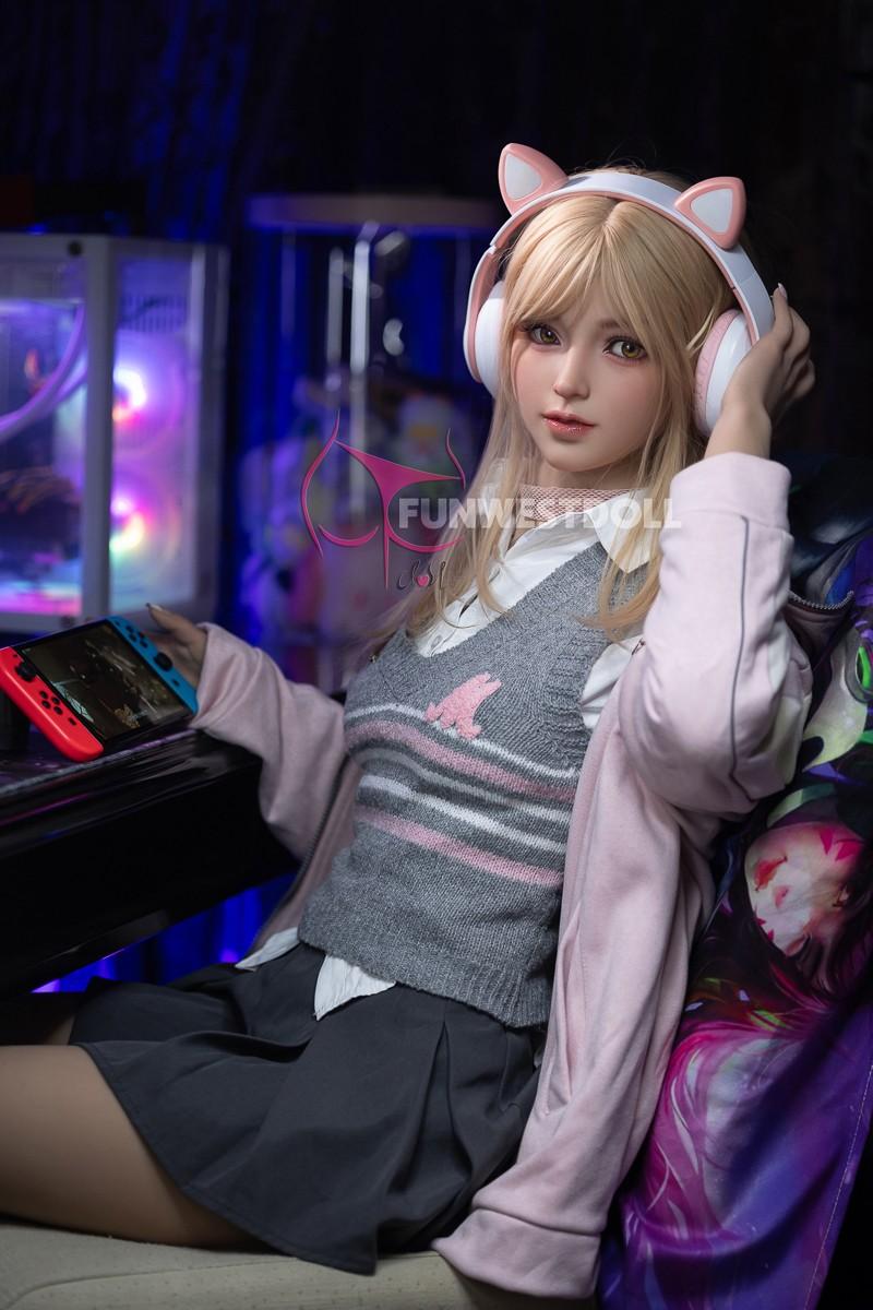 FunWest Doll 159cm (5ft2") Blonde Gamer TPE Sex Doll – Exquisite Asian - A-Cup - In Stock | US Only