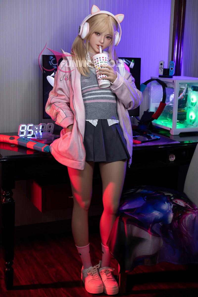 FunWest Doll 159cm (5ft2") Blonde Gamer TPE Sex Doll – Exquisite Asian - A-Cup - In Stock | US Only