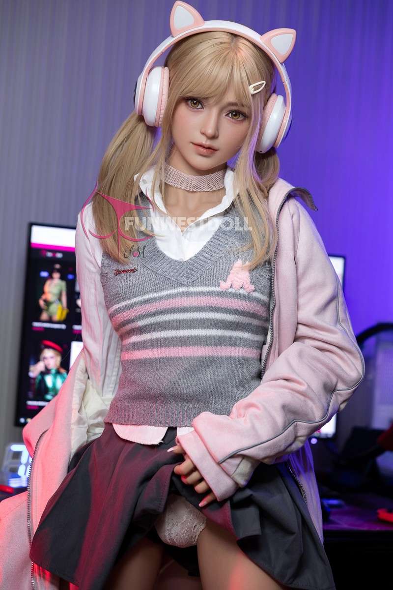 FunWest Doll 159cm (5ft2") Blonde Gamer TPE Sex Doll – Exquisite Asian - A-Cup - In Stock | US Only