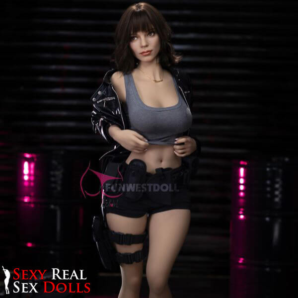 159cm (5ft2') F-Cup TPE Sex Doll – Cosplay Gun Girl Fantasy Doll for Gamers - Eve, FunWest Doll, , Sexy Real Sex Dolls
