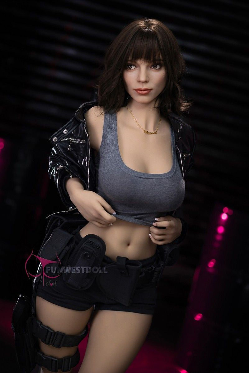 FunWest Doll 159cm (5ft2') F-Cup TPE Sex Doll – Cosplay Gun Girl Fantasy Doll for Gamers - Eve