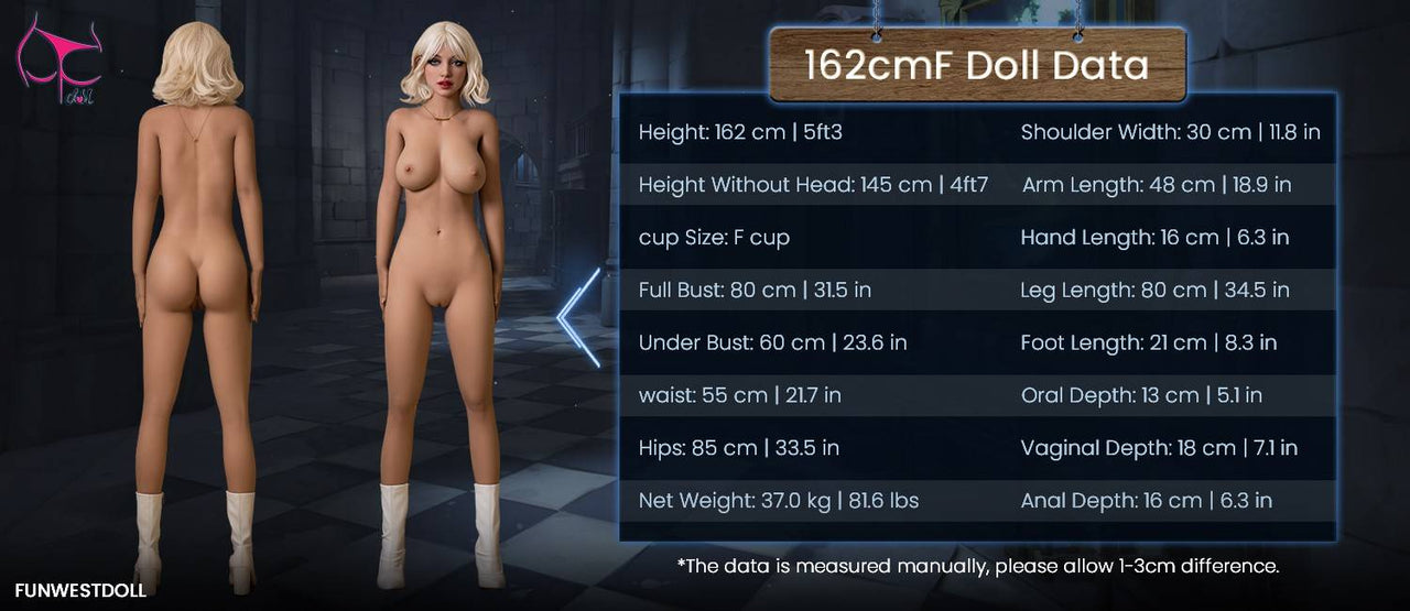 FunWest Doll 162cm (5ft4') F-Cup Hot Frosty Irish Cream TPE Sex Doll - Stella