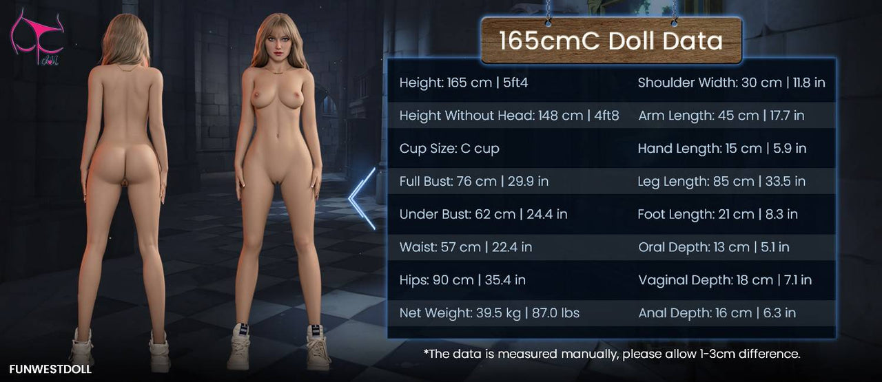 FunWest Doll 165cm (5ft5') C-Cup Blonde Bombshell TPE Sexy Doll - Skylar