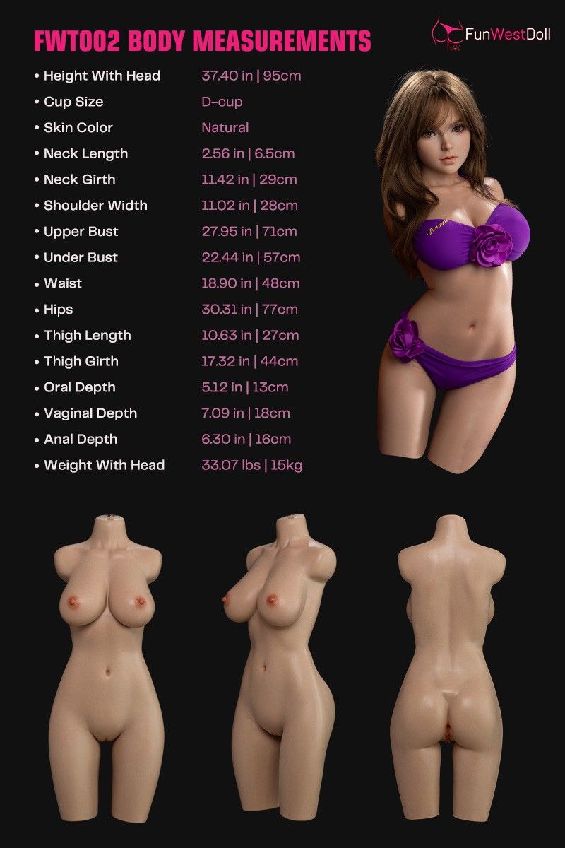 FunWest Doll 95cm (3ft1") Silicone Torso Sex Doll - D-Cup – Lily