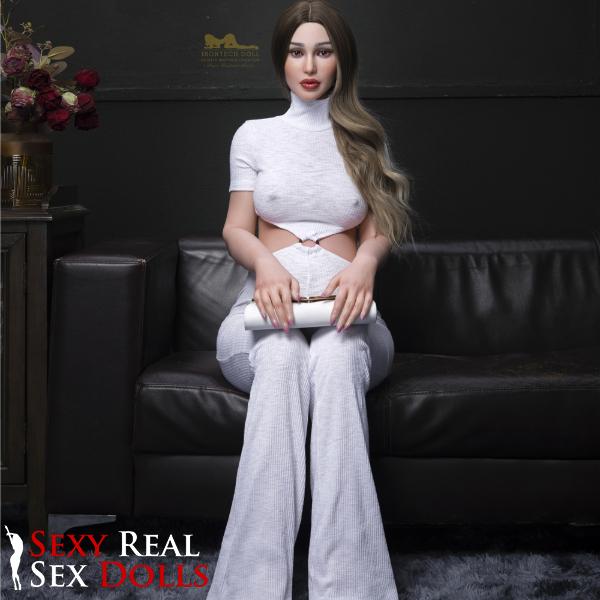 IronTech 158cm (5ft1') – Pregnant Silicone Doll for Mature Sex Desires - Pearl