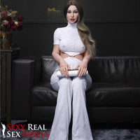 IronTech 158cm (5ft1') – Pregnant Silicone Doll for Mature Sex Desires - Pearl