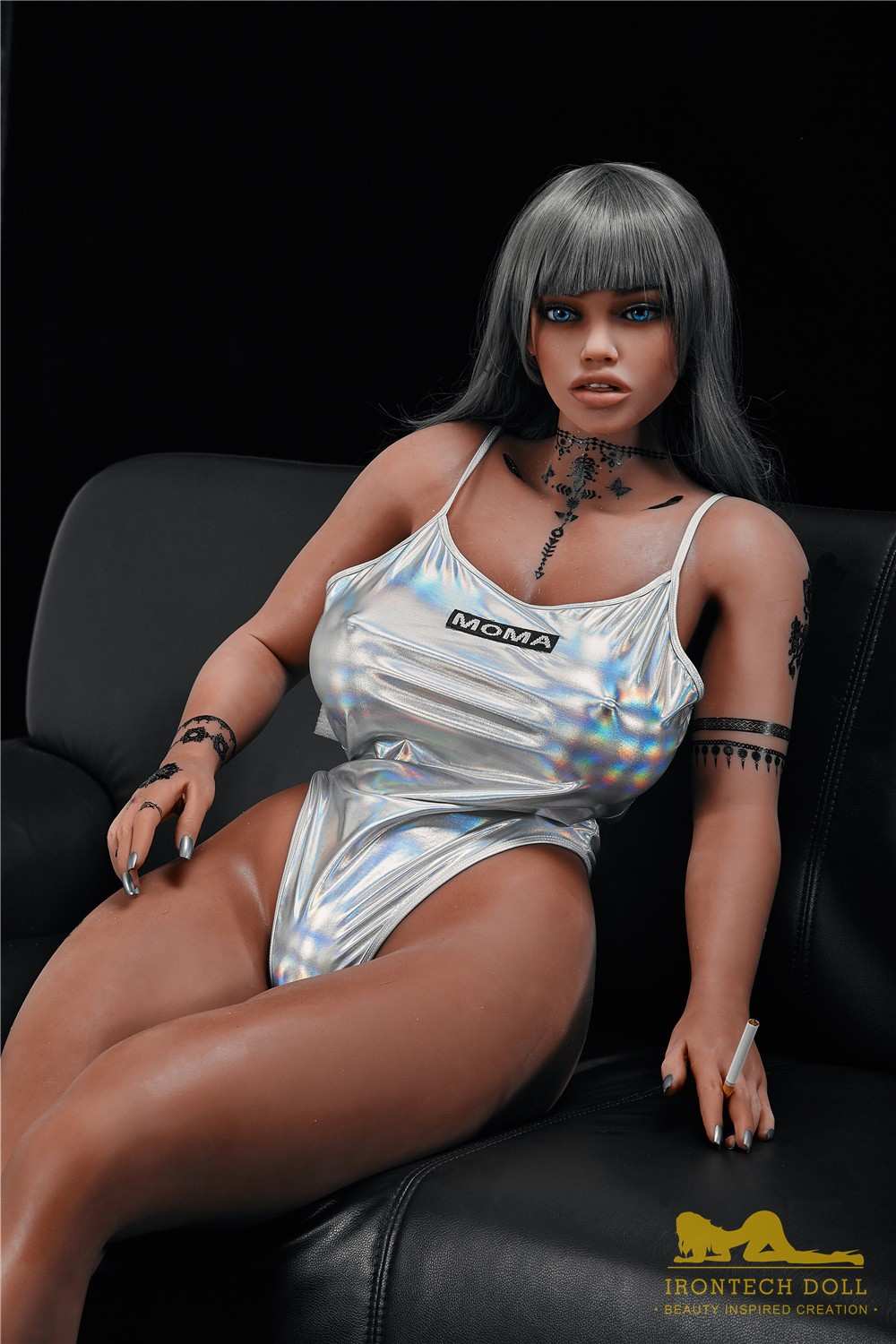 IronTech 158cm (5ft2') Ebony Plump Mama Sex Doll - Atiana