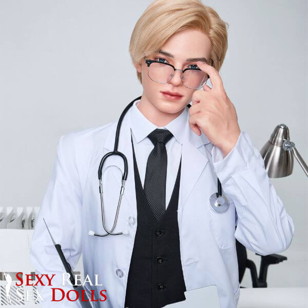 170cm (5ft5') British Silicone Male Sex Doll – Golden-Haired Fantasy Doctor - Lucas, IronTech, , Sexy Real Sex Dolls