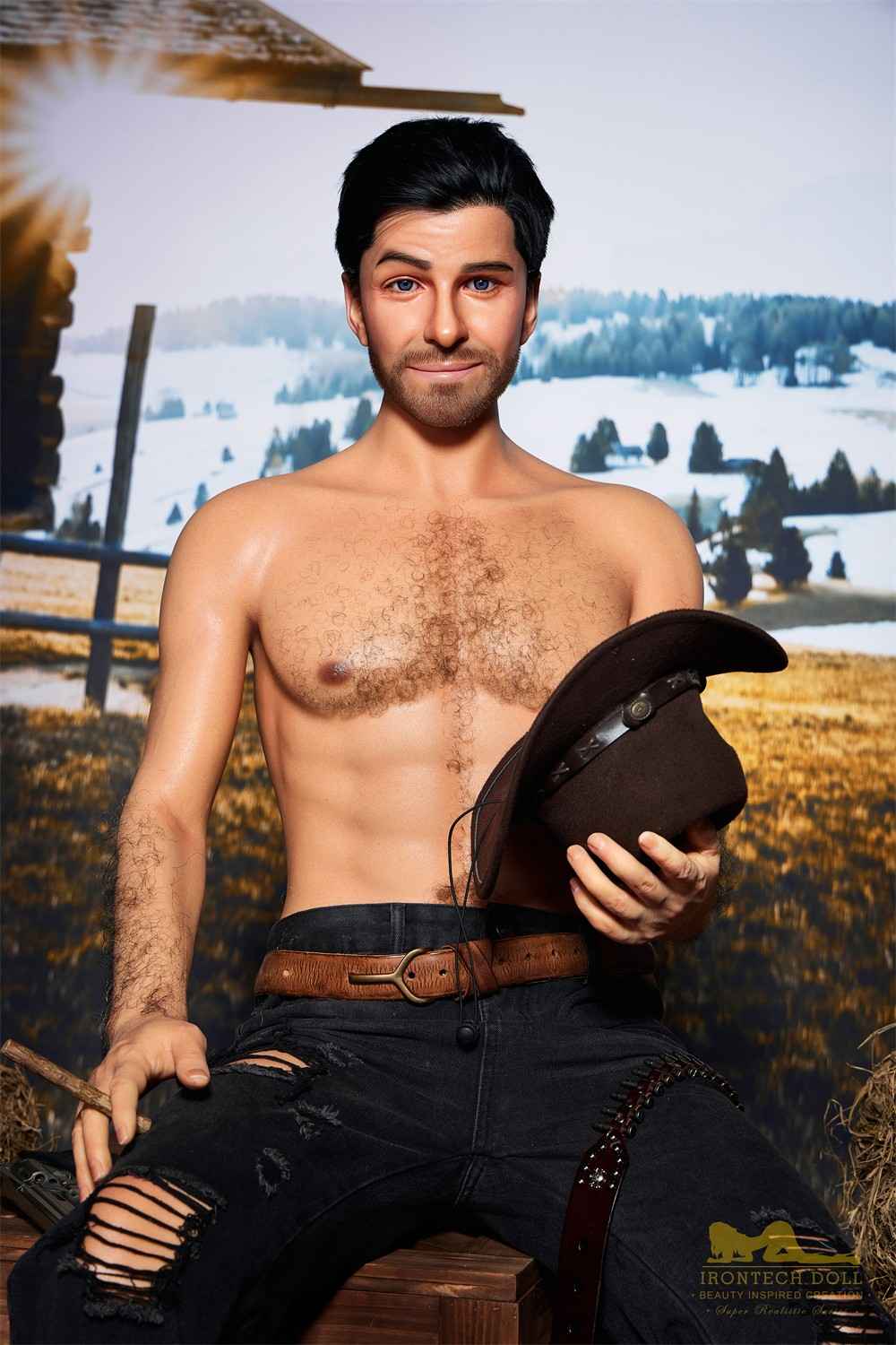 IronTech 170cm (5ft5') Sensual Cowboy Realistic Silicone Male Sex Doll - Allen