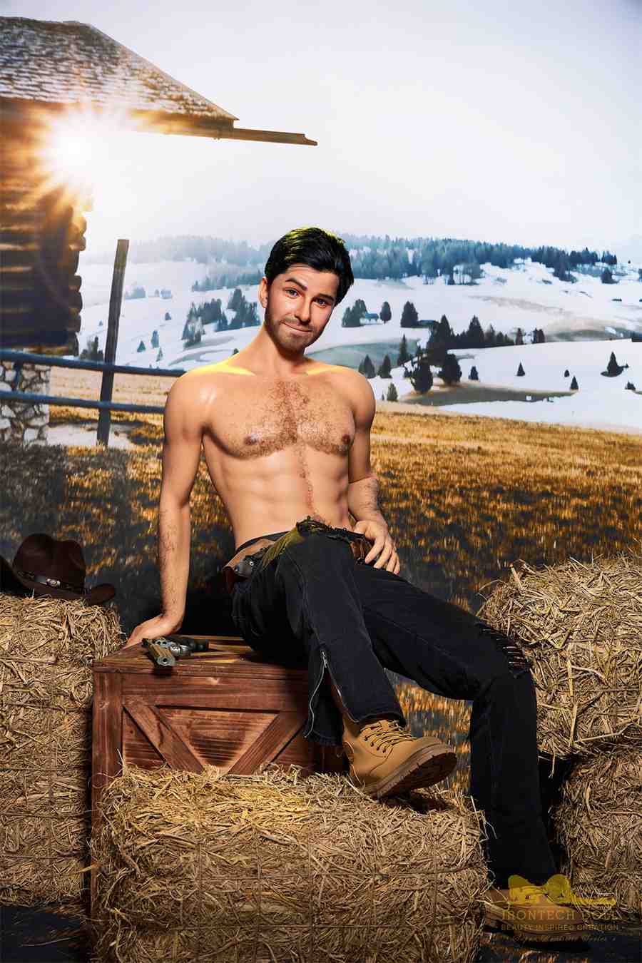 IronTech 170cm (5ft5') Sensual Cowboy Realistic Silicone Male Sex Doll - Allen