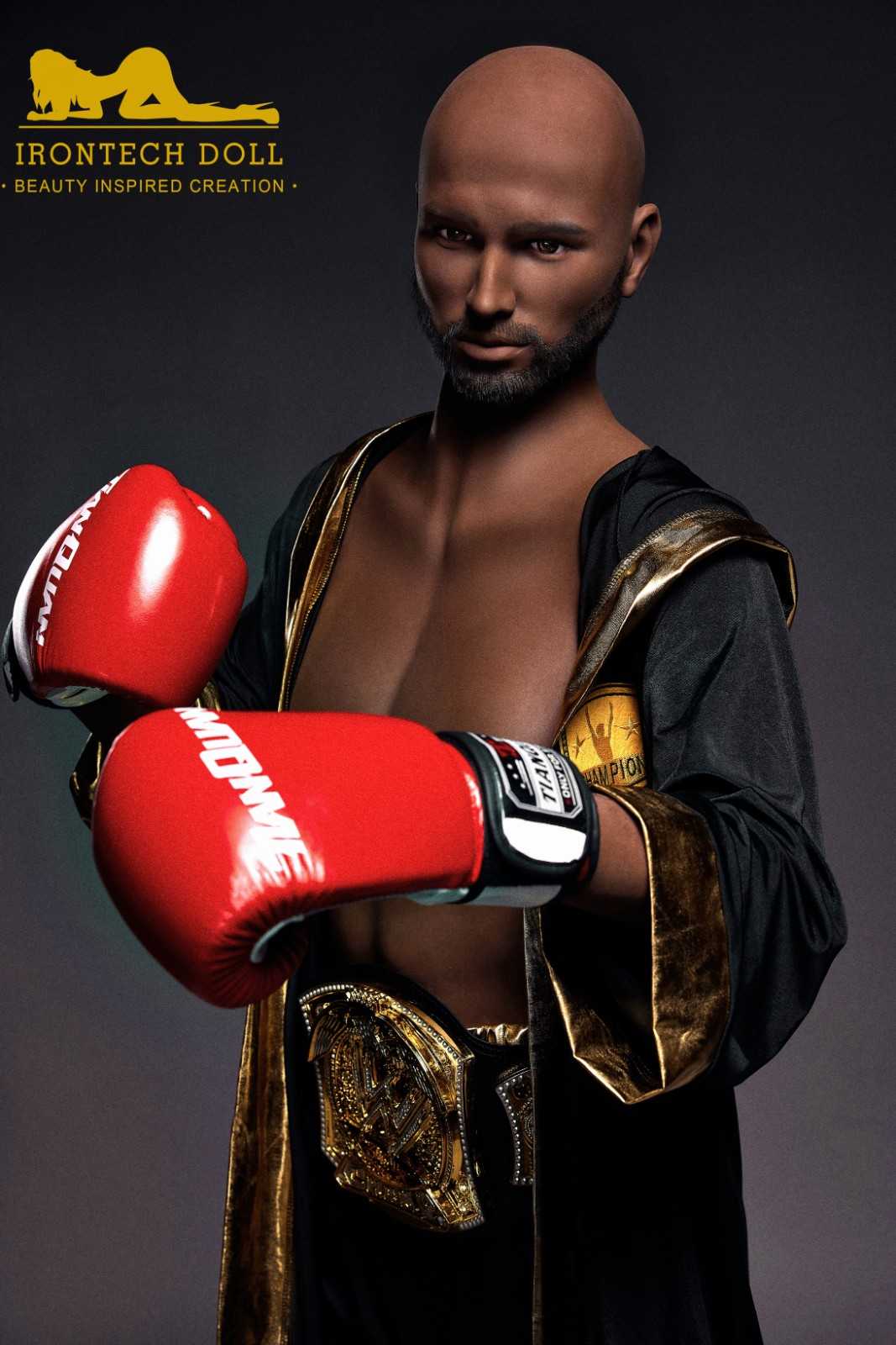 IronTech 175cm (5ft9') Boxing Champion Black Male Sex Doll - Jack