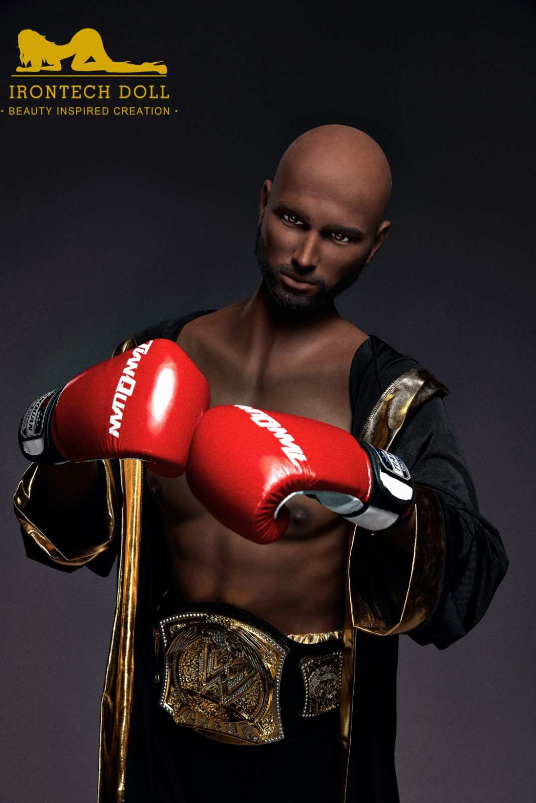 IronTech 175cm (5ft9') Boxing Champion Black Male Sex Doll - Jack