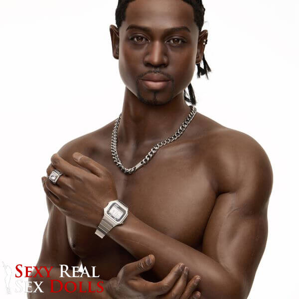 176cm (5ft7') Ebony Fantasy Muscular Build Silicone Male Sex Doll - James, IronTech, , Sexy Real Sex Dolls