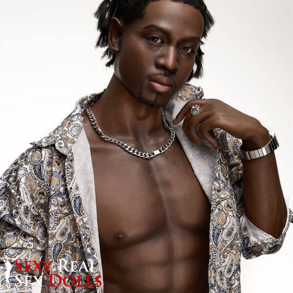 176cm (5ft7') Ebony Fantasy Muscular Build Silicone Male Sex Doll - James, IronTech, , Sexy Real Sex Dolls