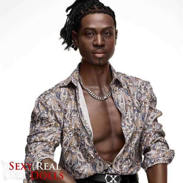 176cm (5ft7') Ebony Fantasy Muscular Build Silicone Male Sex Doll - James, IronTech, , Sexy Real Sex Dolls