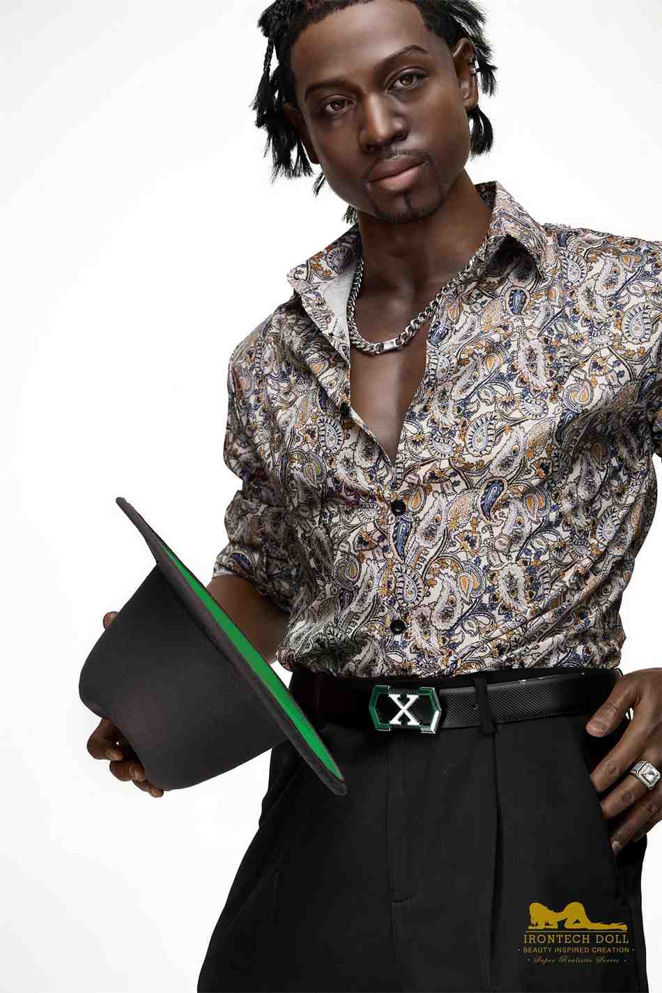 IronTech 176cm (5ft7') Ebony Fantasy Muscular Build Silicone Male Sex Doll - James