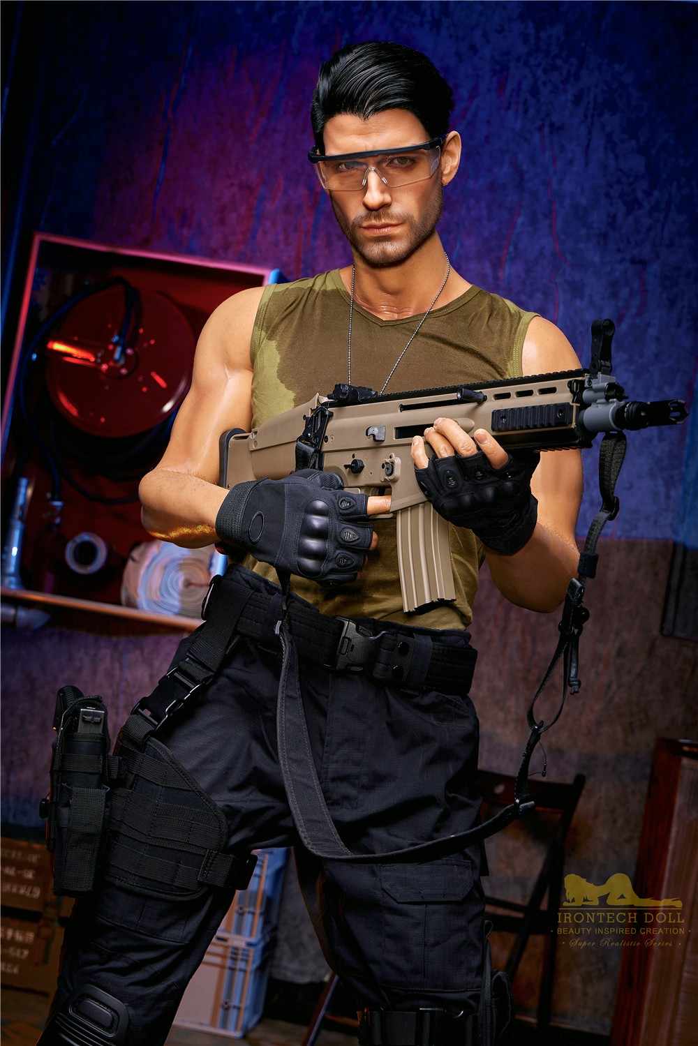 IronTech 176cm (5ft7') Elite Commando Muscular Silicone Male Sex Doll - Thomas