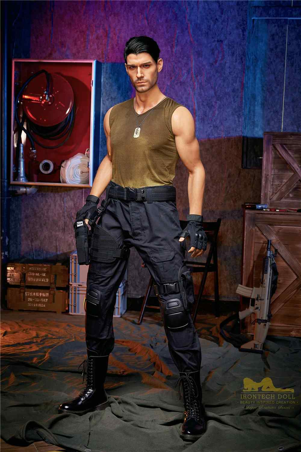 IronTech 176cm (5ft7') Elite Commando Muscular Silicone Male Sex Doll - Thomas