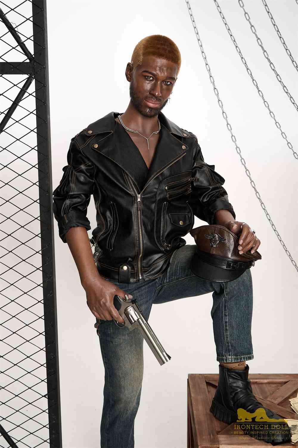 IronTech 176cm (5ft7') Life Size Ebony Silicone Male Sex Doll - Bill