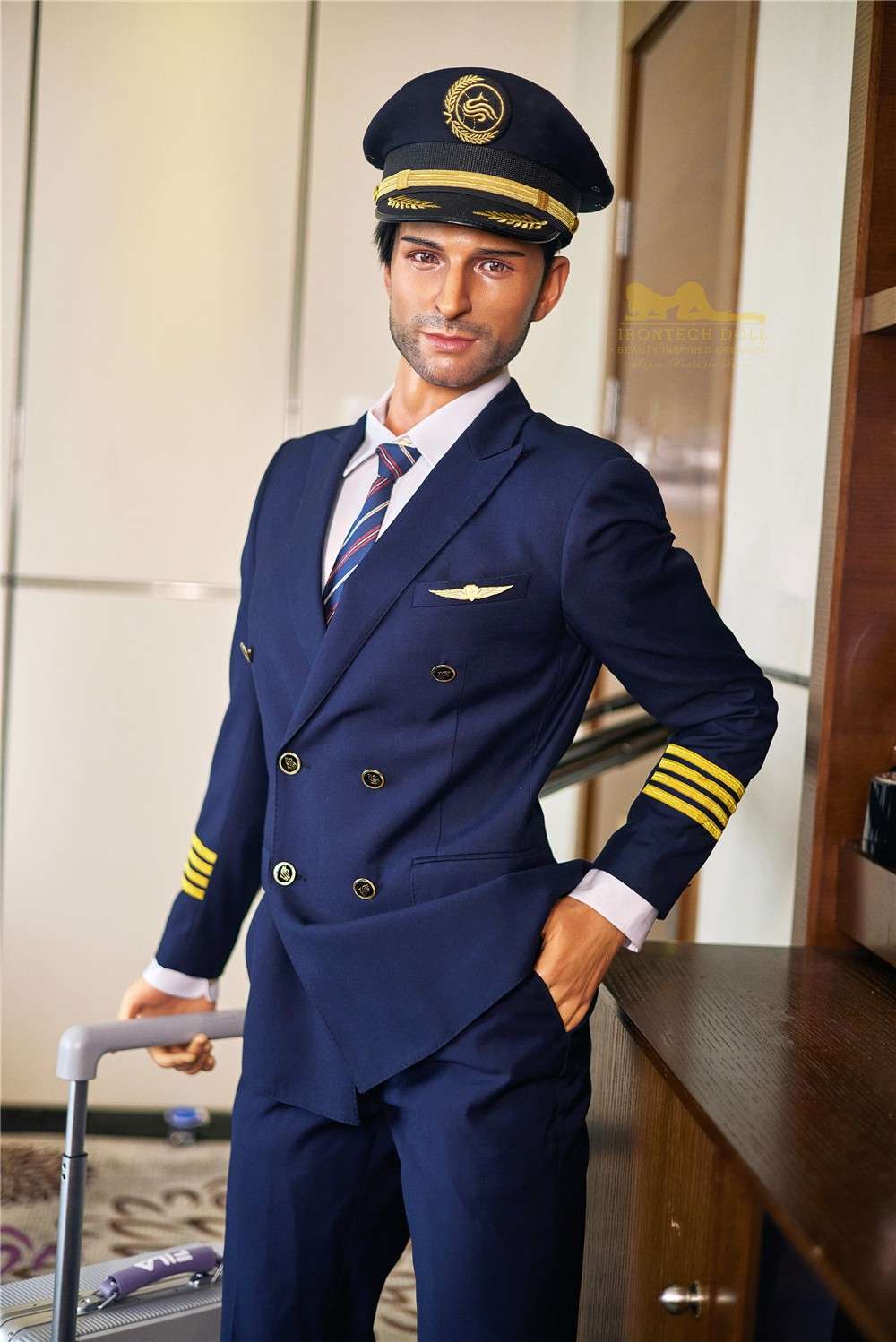 IronTech 176cm (5ft7') Luxury Airline Pilot Full Size Silicone Male Sex Doll - George