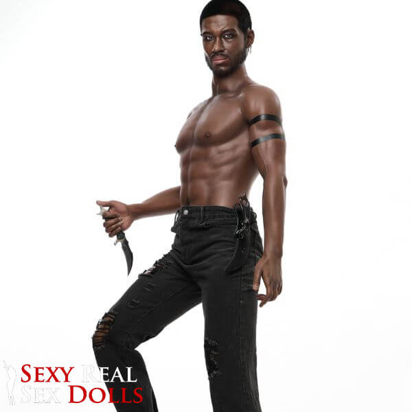 IronTech 176cm (5ft7') Muscular Ebony Fantasy Silicone Male Sex Doll - Bill