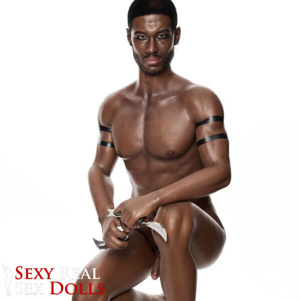 IronTech 176cm (5ft7') Muscular Ebony Fantasy Silicone Male Sex Doll - Bill