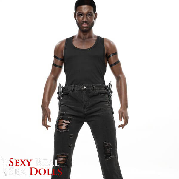 IronTech 176cm (5ft7') Muscular Ebony Fantasy Silicone Male Sex Doll - Bill