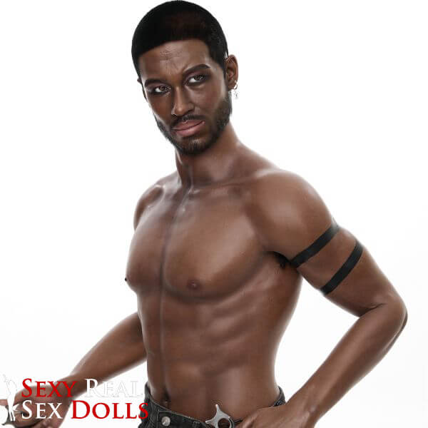 IronTech 176cm (5ft7') Muscular Ebony Fantasy Silicone Male Sex Doll - Bill