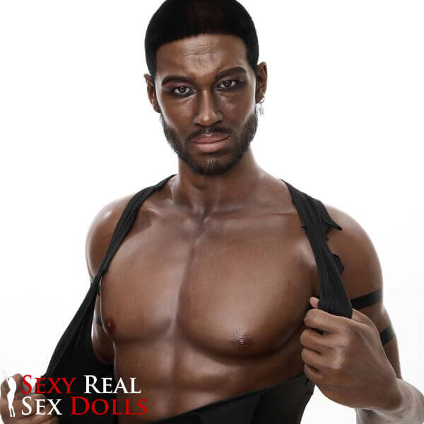 IronTech 176cm (5ft7') Muscular Ebony Fantasy Silicone Male Sex Doll - Bill