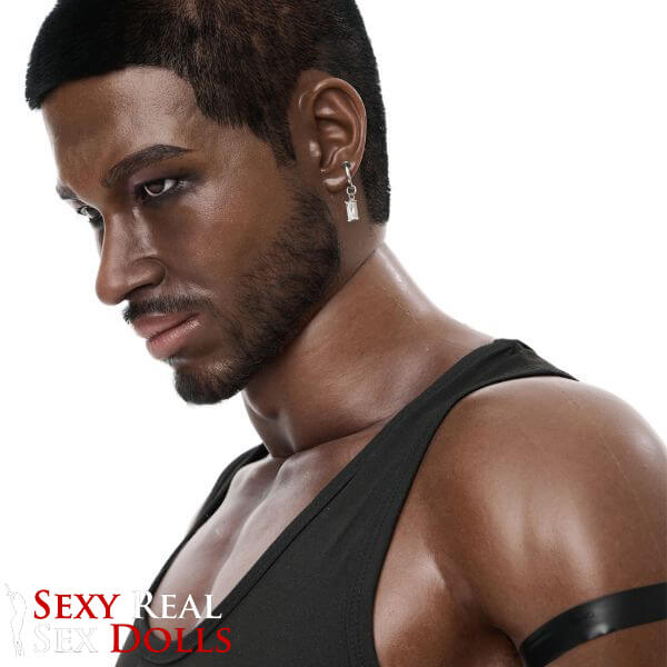 IronTech 176cm (5ft7') Muscular Ebony Fantasy Silicone Male Sex Doll - Bill