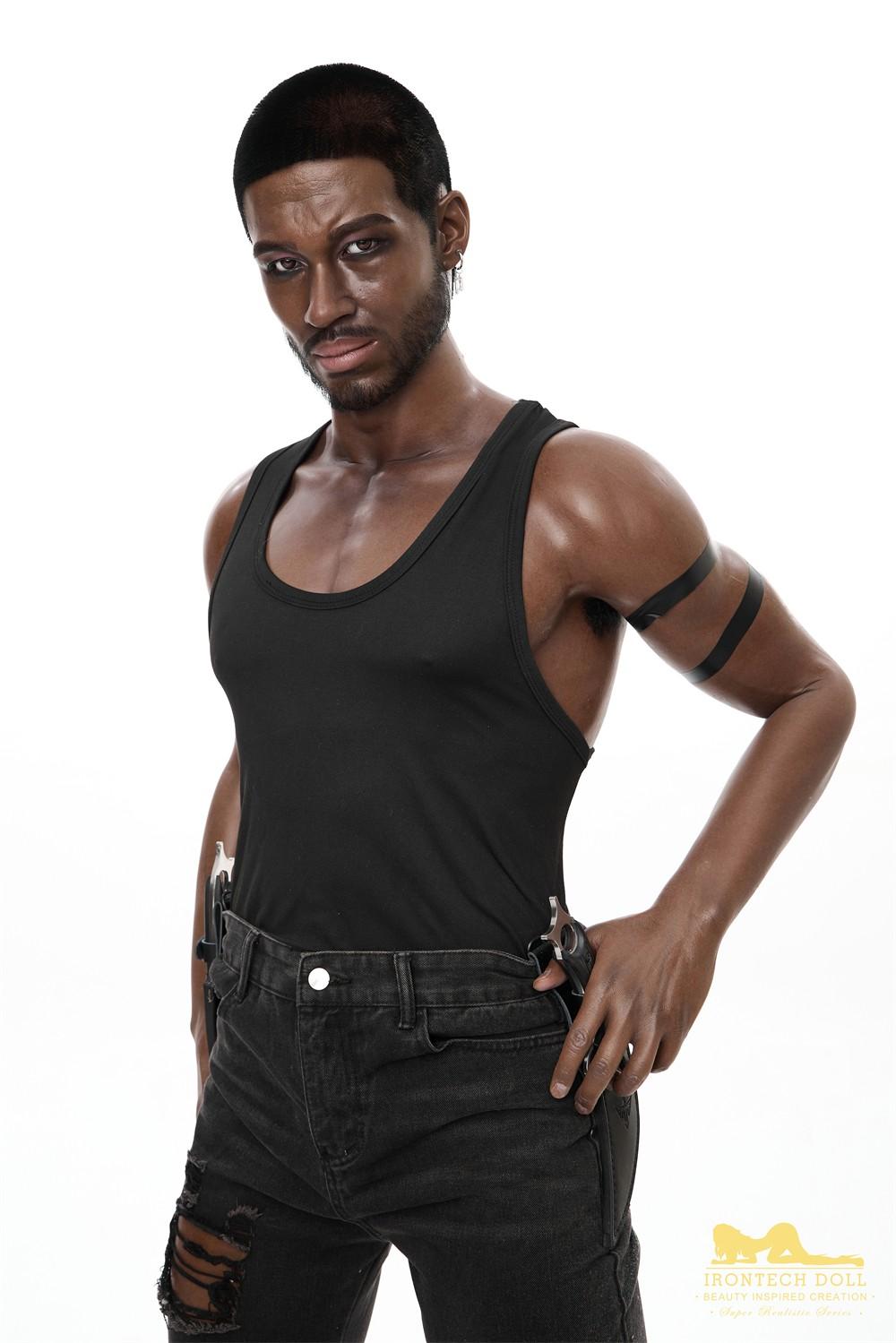 IronTech 176cm (5ft7') Muscular Ebony Fantasy Silicone Male Sex Doll - Bill
