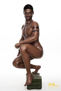 IronTech 176cm (5ft7') Muscular Ebony Fantasy Silicone Male Sex Doll - Bill