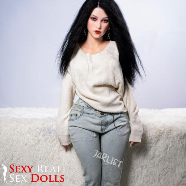 148cm (4ft8') Elegant Black-Haired Silicone Sex Doll - Lanxin, Jarliet Dolls, , Sexy Real Sex Dolls