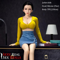 Jarliet Dolls 150cm (4ft9') - Hybrid Black-Haired Sex Doll – Curvy Seduction - Fine Jarliet