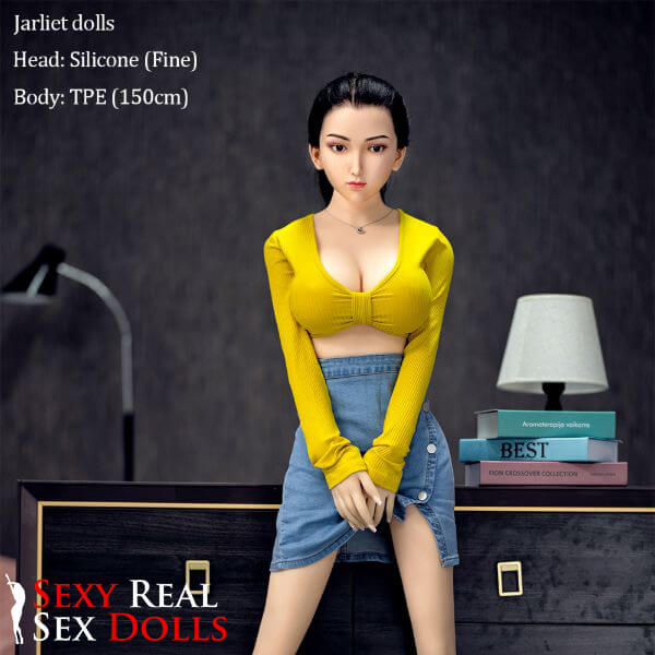 Jarliet Dolls 150cm (4ft9') - Hybrid Black-Haired Sex Doll – Curvy Seduction - Fine Jarliet