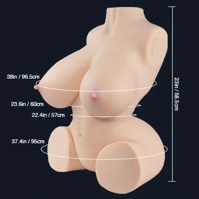 58.5cm (1ft11") Busty Lover Torso Sex Doll - Nicole 2.0