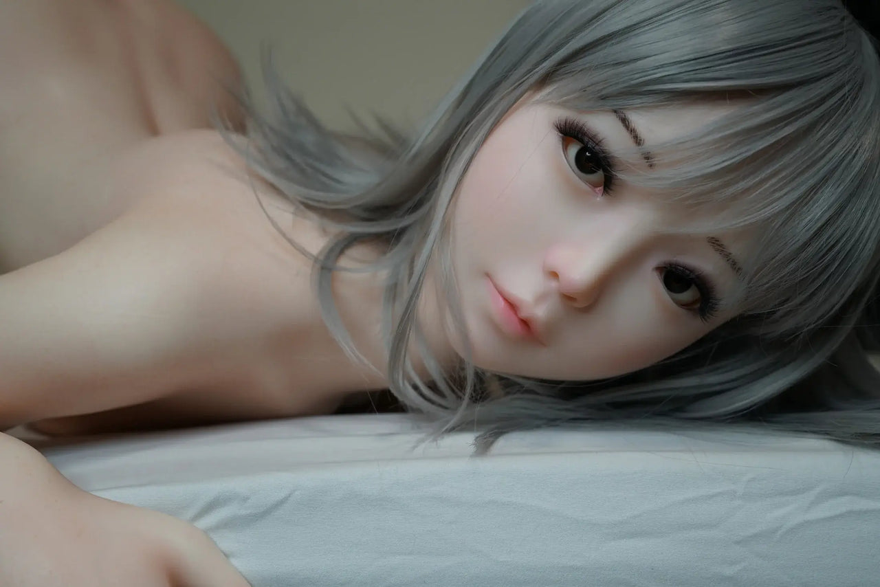 Piper Doll 150cm (4ft9") Asian Gray Hair Silicone Sex Doll - C-Cup - Akira