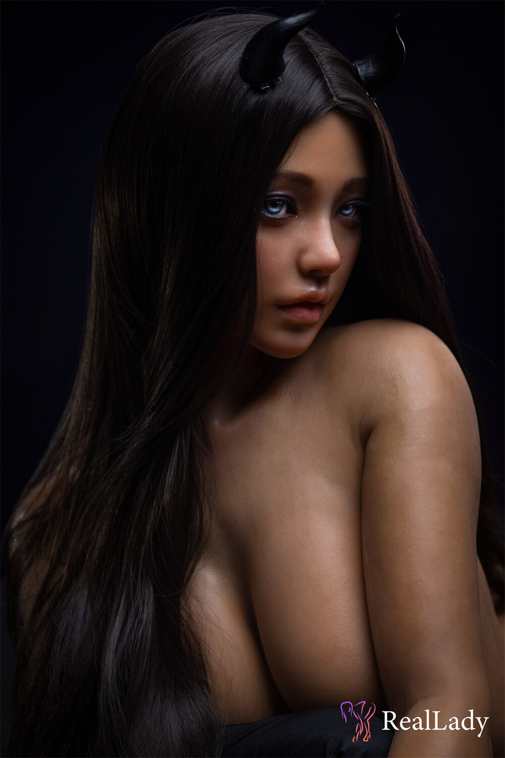 Real Lady Doll 170cm (5ft7") D-Cup Black Angel Silicone Sex Doll - Eileen