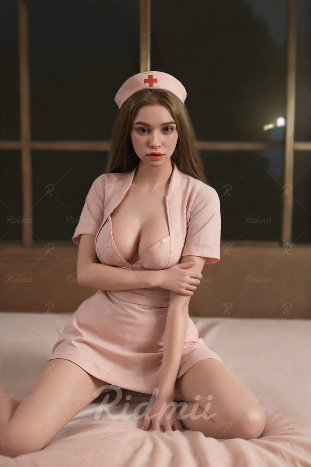 Ridmii 165cm (5ft4") Hot Nurse Hybrid Silicone Head & TPE Body Sex Doll - Vanna