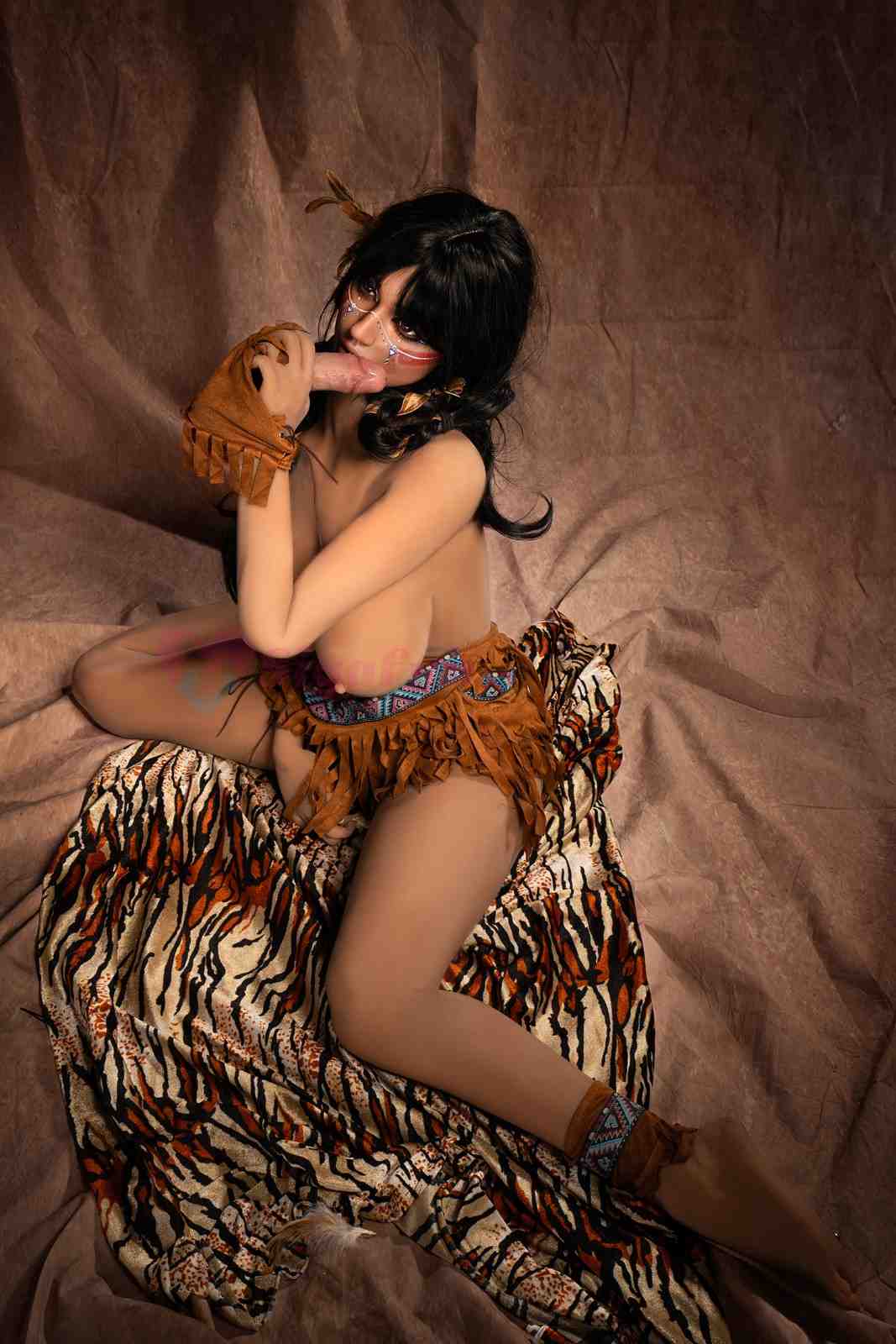 Sigafun 159cm (5ft2") American Indian Silicone Head Sex Doll - Ada