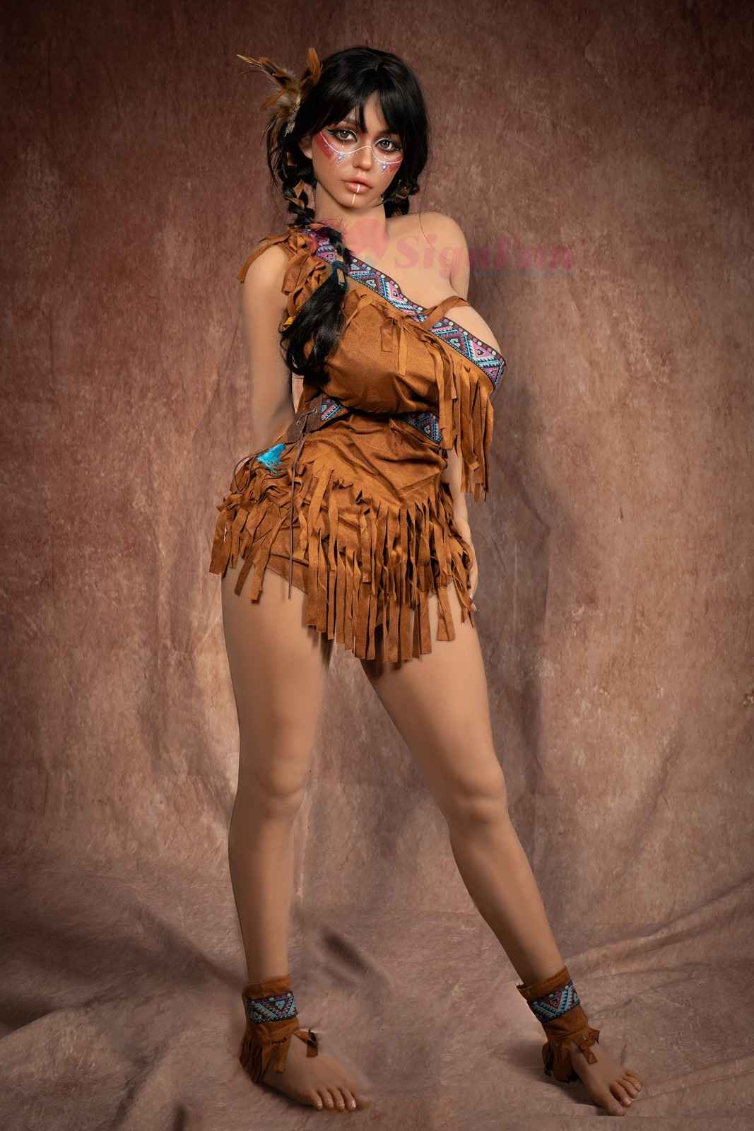 Sigafun 159cm (5ft2") American Indian Silicone Head Sex Doll - Ada