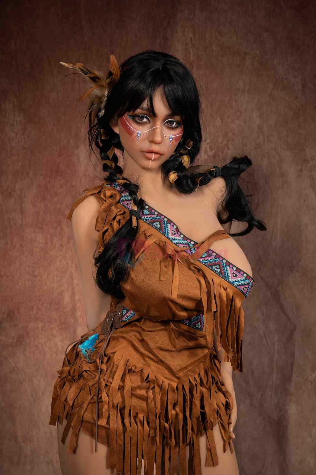 Sigafun 159cm (5ft2") American Indian Silicone Head Sex Doll - Ada