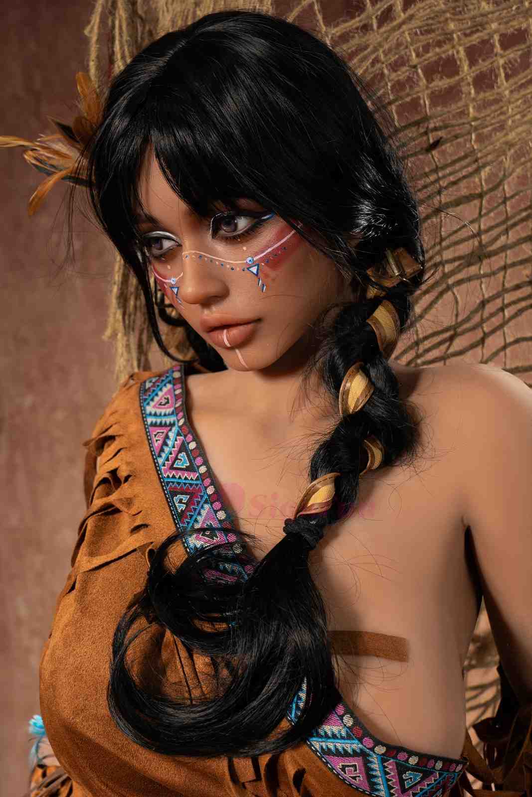 Sigafun 159cm (5ft2") American Indian Silicone Head Sex Doll - Ada
