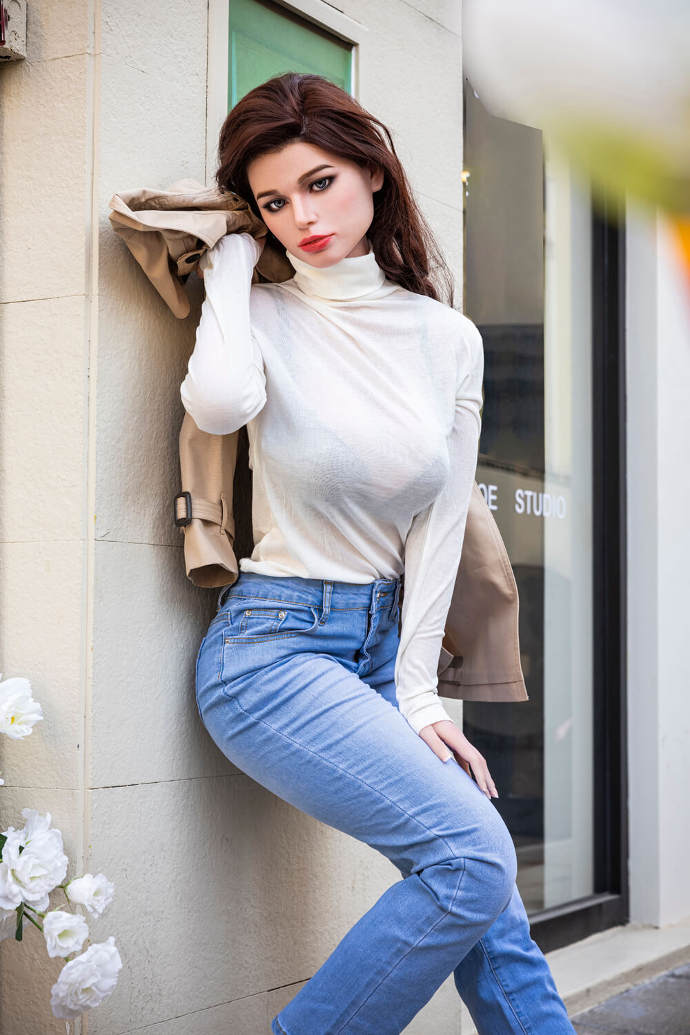 Starpery 171cm (5ft9") Sexy Brunette ROS Head Silicone Sex Doll - D-Cup - Christina