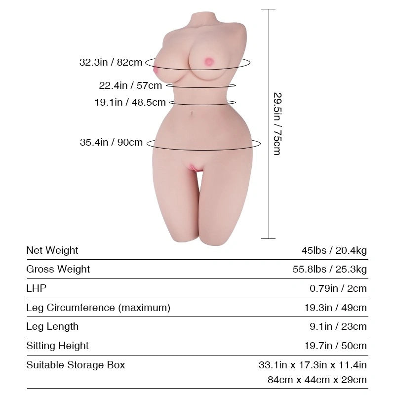75cm (29.5") Japanese Torso Sex Doll – Ruka Momoto