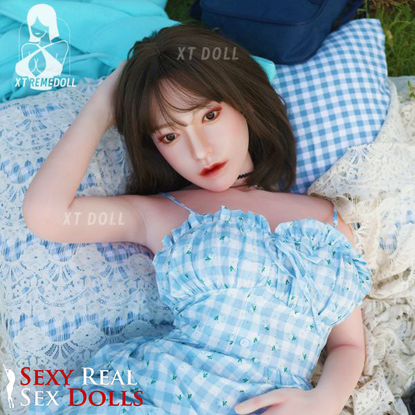 150cm 4ft 11 D Cup Asian Girl in Sexy Summer Dress Silicone Doll fo